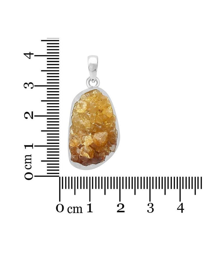 Citrine Drusy Sterling Silver Pendant