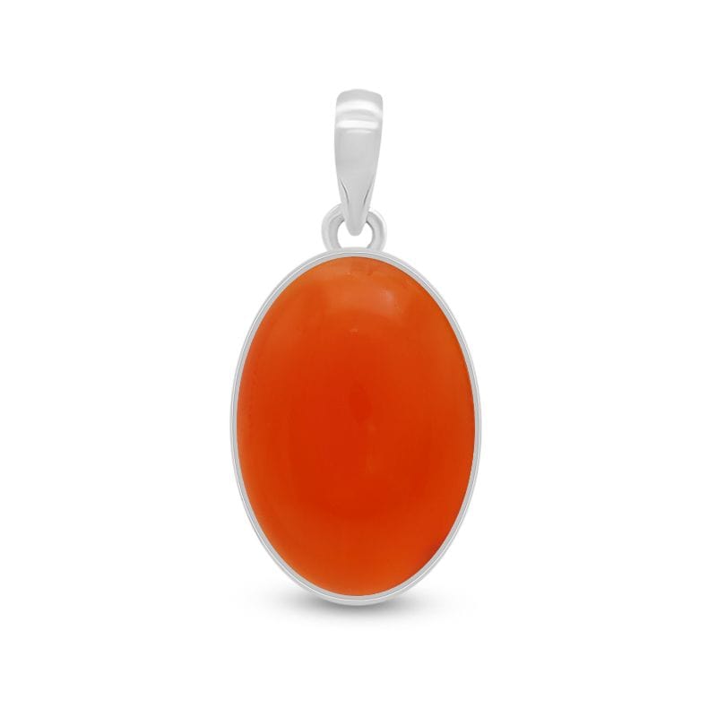 Carnelian Sterling Silver Pendant - Oval