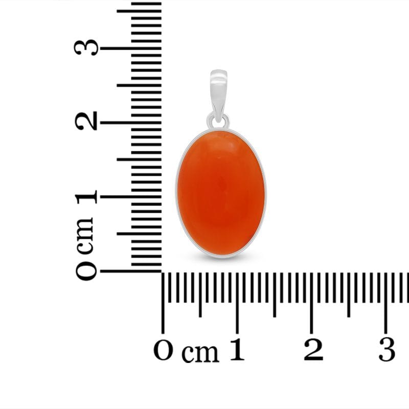 Carnelian Sterling Silver Pendant - Oval