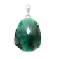 Emerald Sterling Silver Pendant - Faceted Crystal