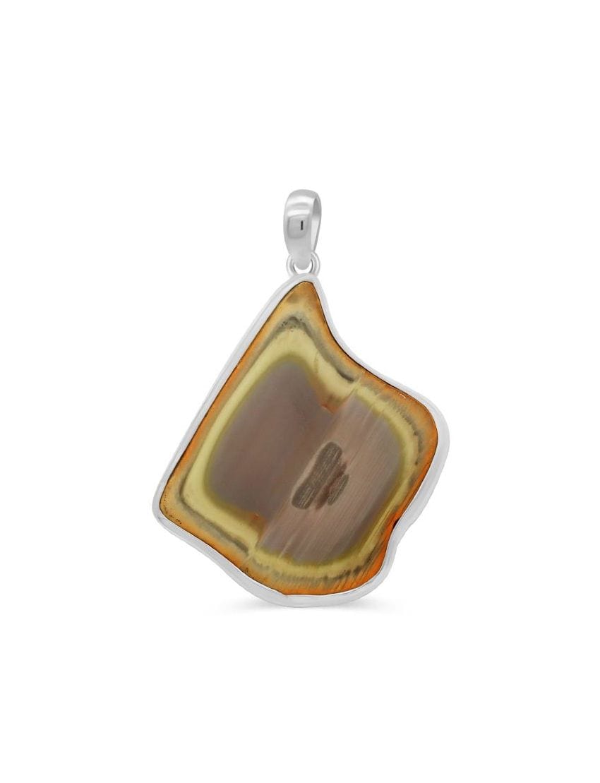 Imperial Jasper Sterling Silver Pendant - Free Form Crystal