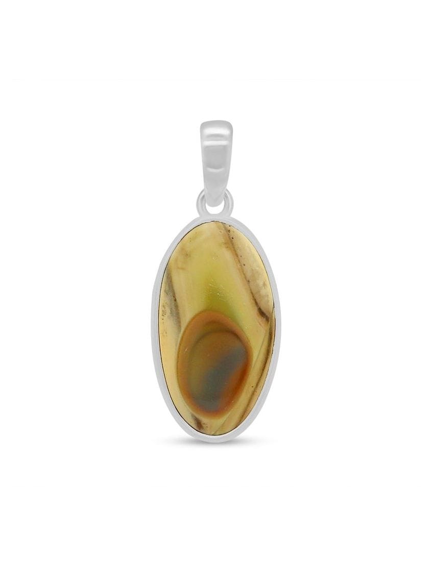Imperial Jasper Sterling Silver Pendant - Oval Crystal