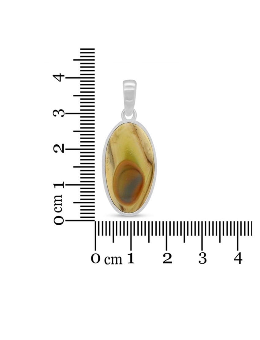 Imperial Jasper Sterling Silver Pendant - Oval Crystal