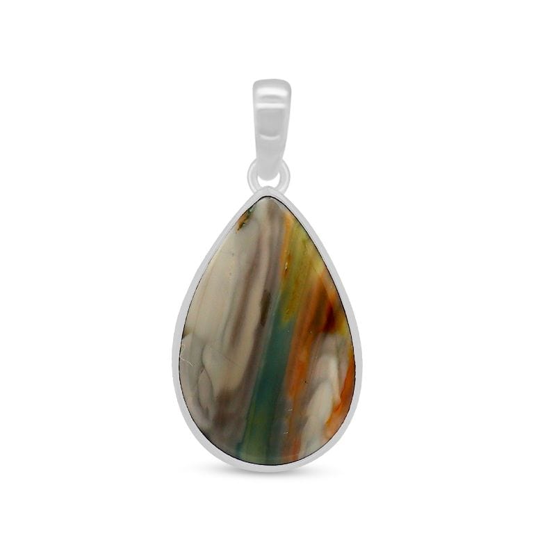 Imperial Jasper Sterling Silver Pendant - Teardrop