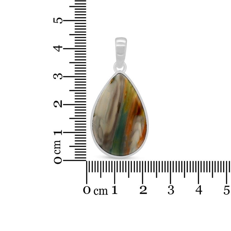 Imperial Jasper Sterling Silver Pendant - Teardrop