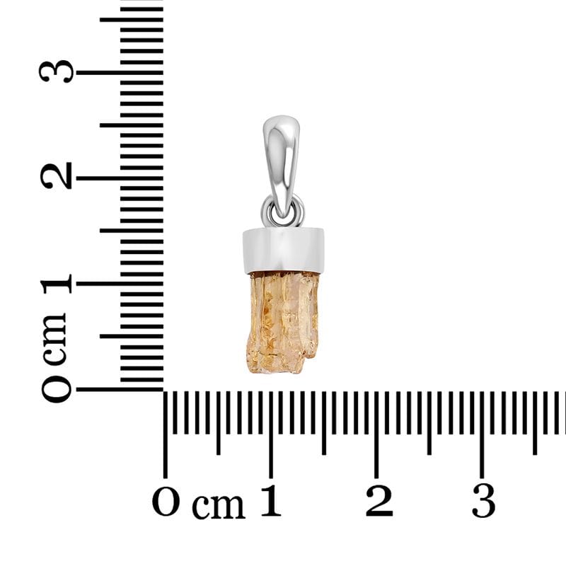 Imperial Topaz Sterling Silver Pendant - Rough Crystal