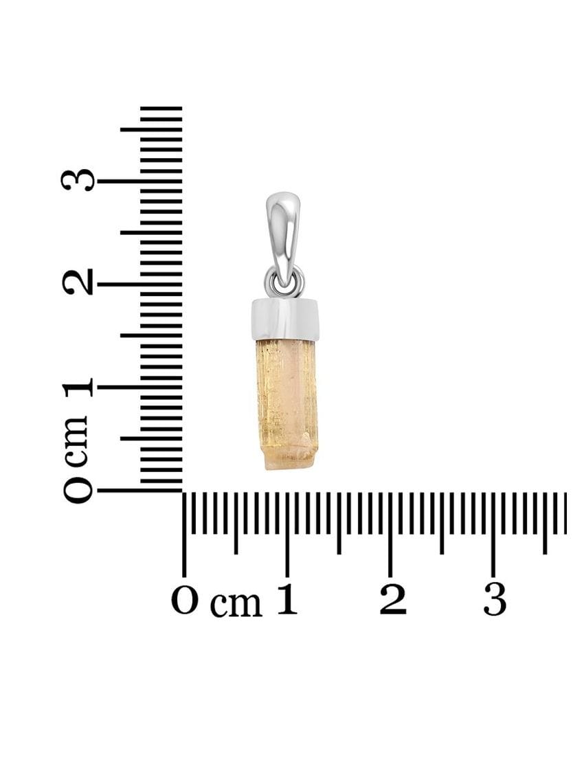 Imperial Topaz Sterling Silver Pendant - Rough Crystal