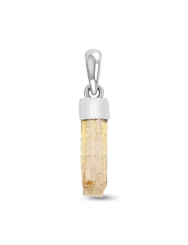 Imperial Topaz Sterling Silver Pendant - Rough Crystal