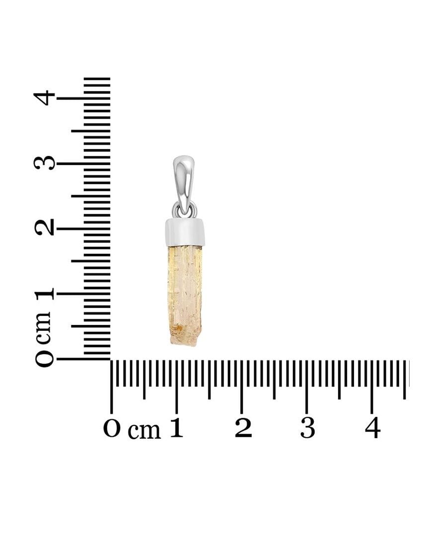 Imperial Topaz Sterling Silver Pendant - Rough Crystal