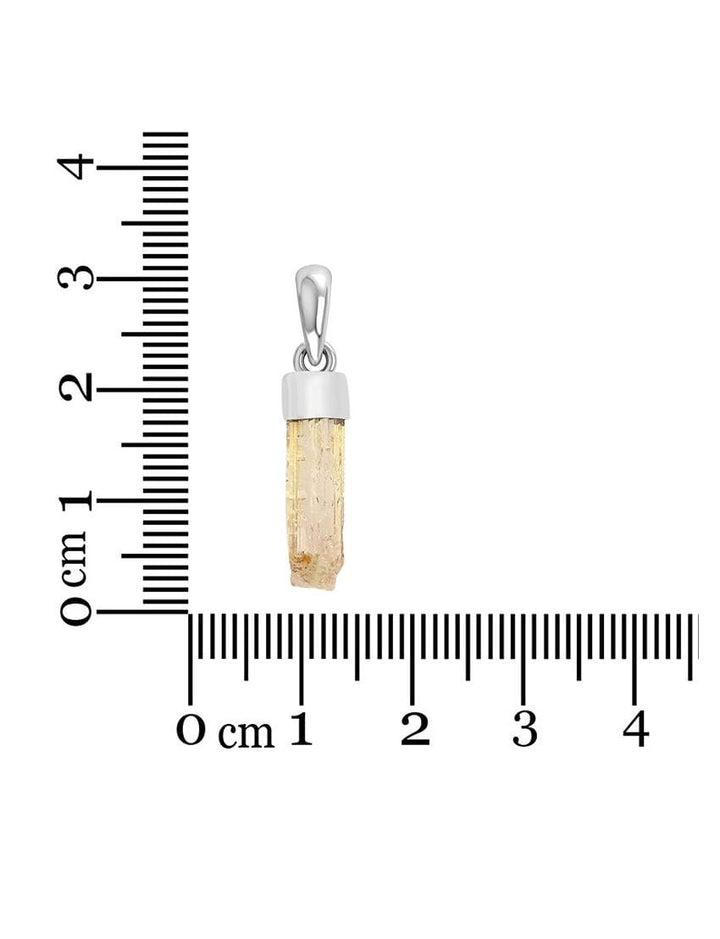 Imperial Topaz Sterling Silver Pendant - Rough Crystal