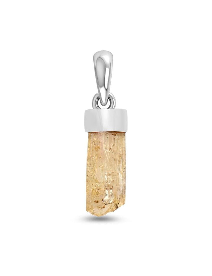 Imperial Topaz Sterling Silver Pendant - Rough Crystal