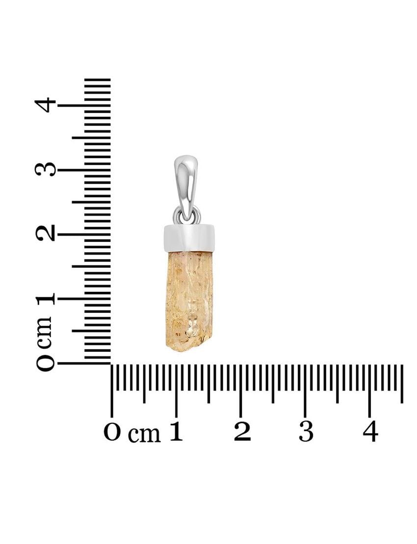 Imperial Topaz Sterling Silver Pendant - Rough Crystal