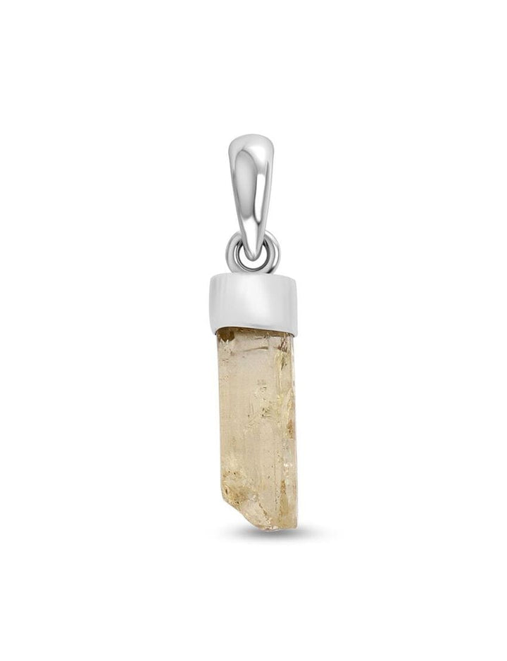 Imperial Topaz Sterling Silver Pendant - Rough Crystal