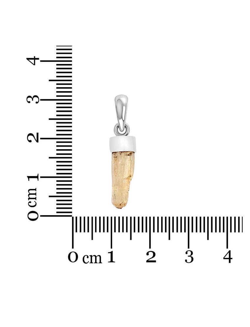 Imperial Topaz Sterling Silver Pendant - Rough Crystal