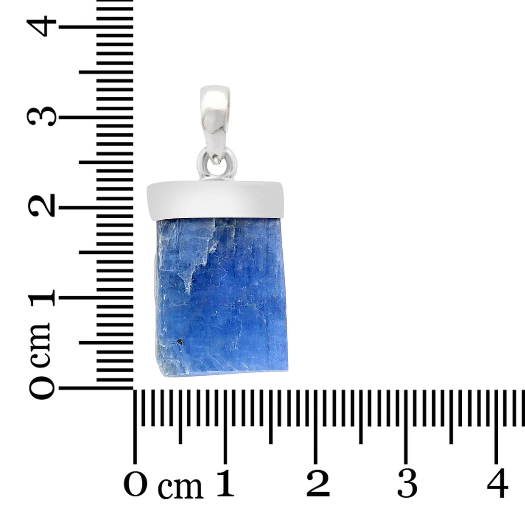 Blue Kyanite Rough Sterling Silver Pendant