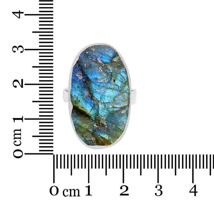 Labradorite Rough Sterling Silver Adjustable Ring