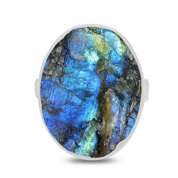 Labradorite Rough Sterling Silver Adjustable Ring