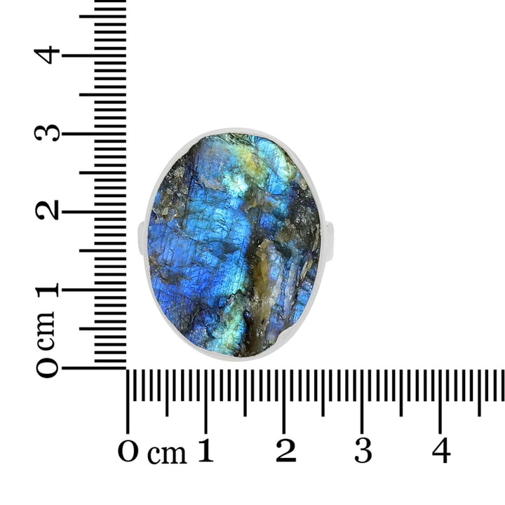 Labradorite Rough Sterling Silver Adjustable Ring