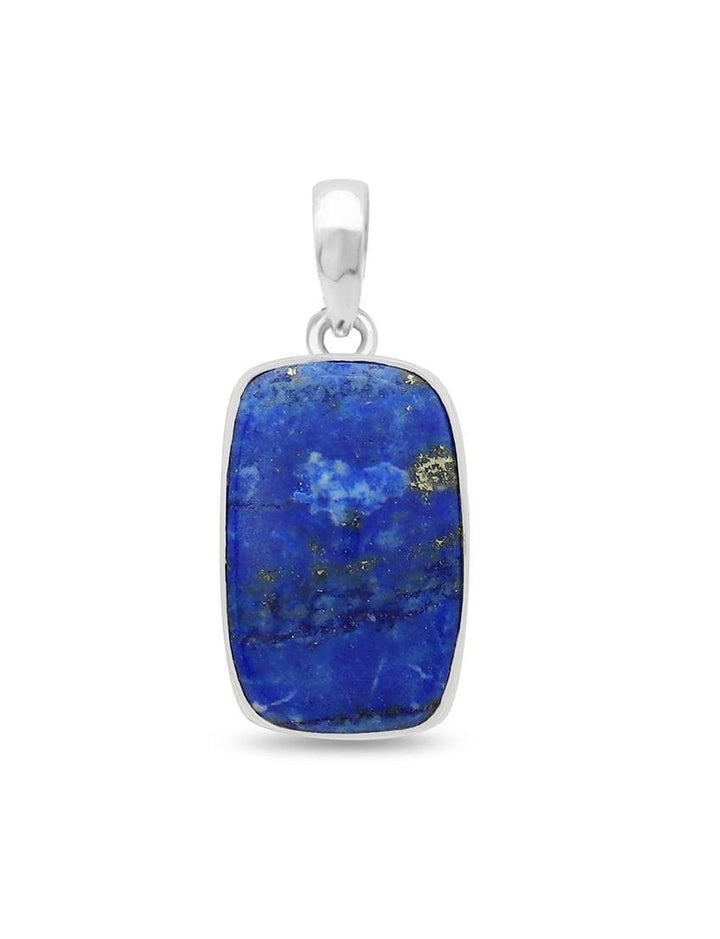Lapis Lazuli Sterling Silver Pendant - Rectangular