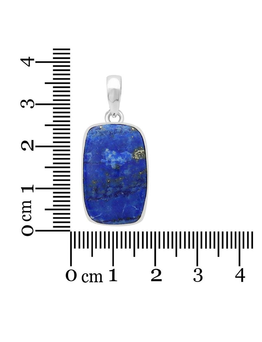 Lapis Lazuli Sterling Silver Pendant - Rectangular