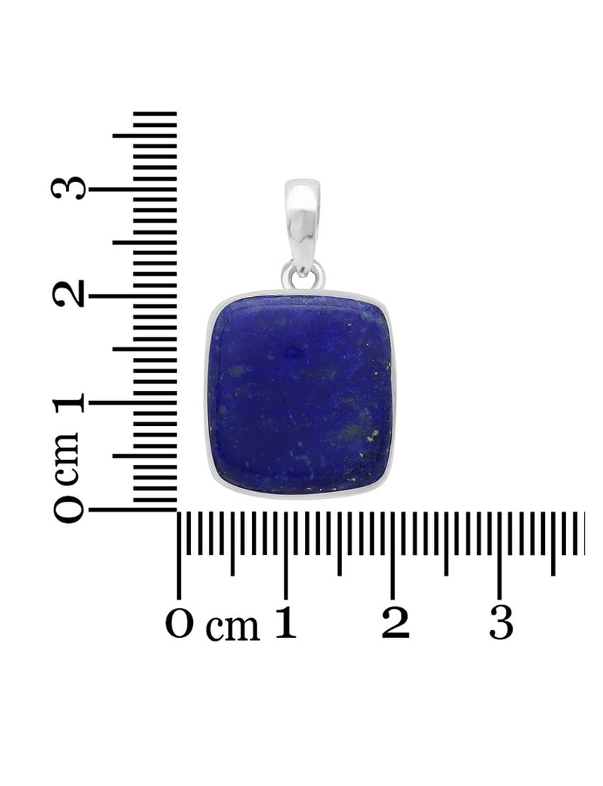 Lapis Lazuli Sterling Silver Pendant - Square