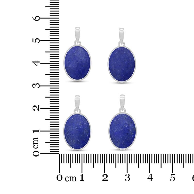 healing crystal jewelry: lapis lazuli sterling silver pendant - oval