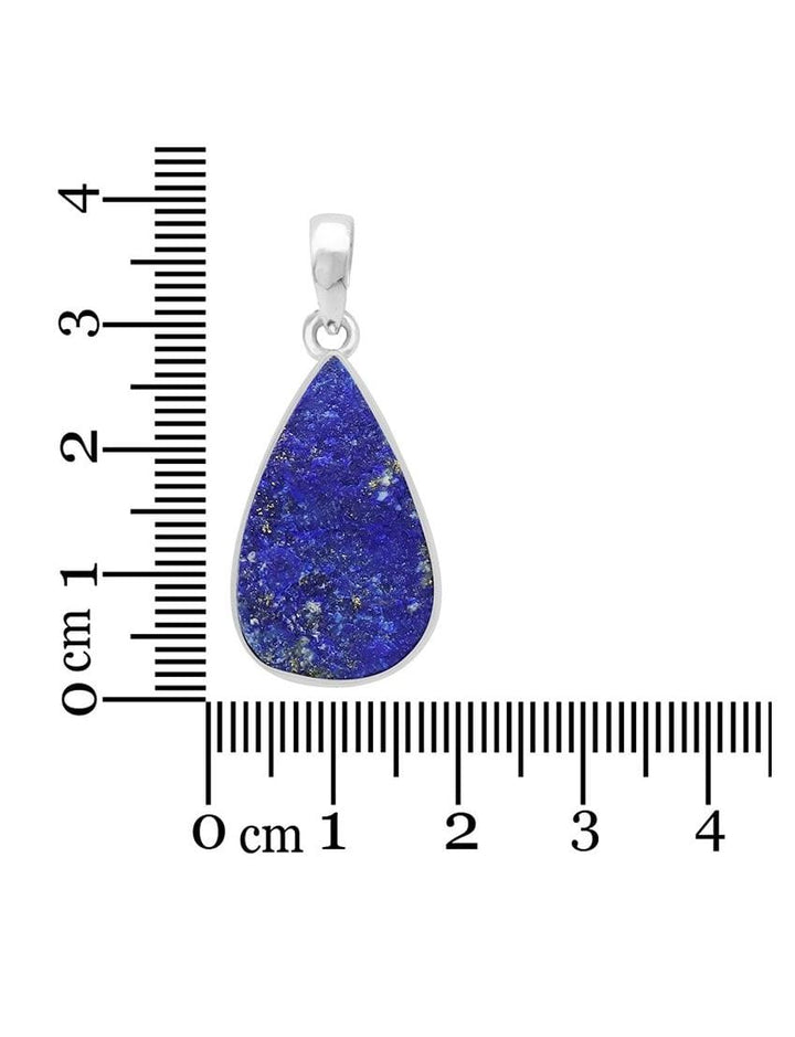 Lapis Lazuli Rough Sterling Silver Pendant - Teardrop