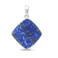 Lapis Lazuli Rough Sterling Silver Pendant - Diamond Shape
