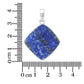 Lapis Lazuli Rough Sterling Silver Pendant - Diamond Shape