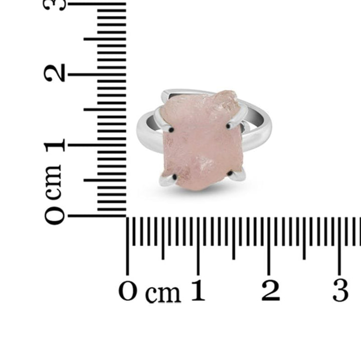 Morganite Sterling Silver Ring - Raw Crystal