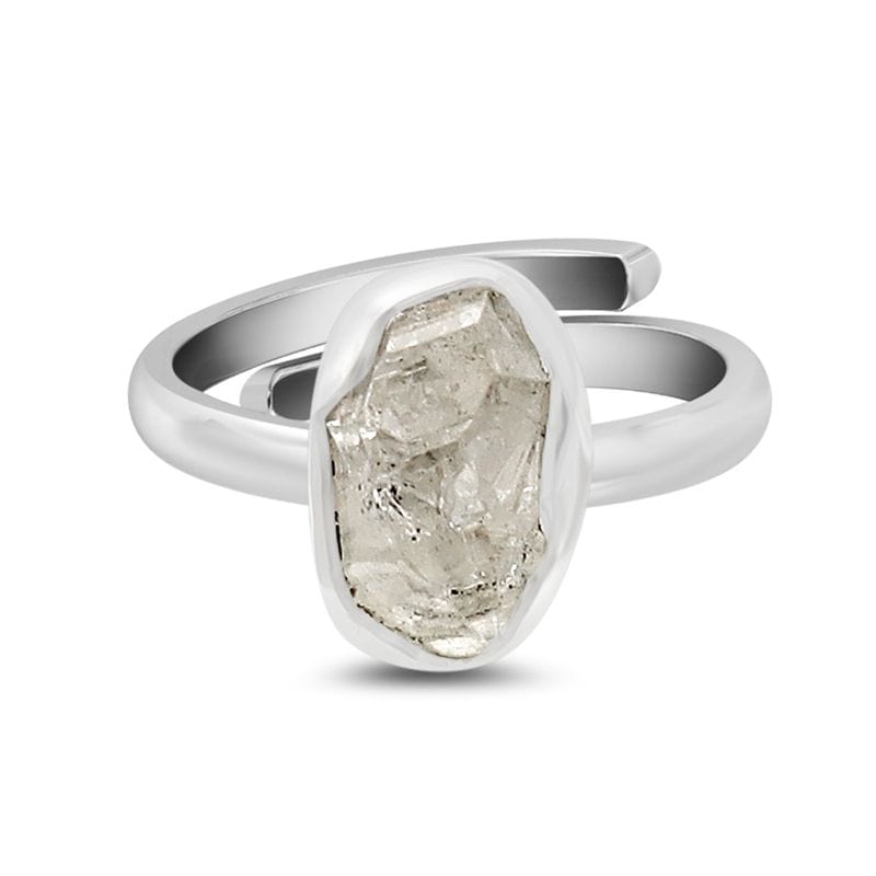 Herkimer Diamond Sterling Silver Adjustable Ring