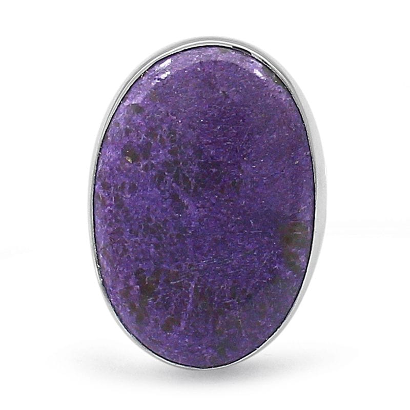 Purpurite Sterling Silver Adjustable Ring - Oval