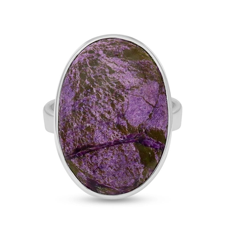 Purpurite Sterling Silver Adjustable Ring - Oval