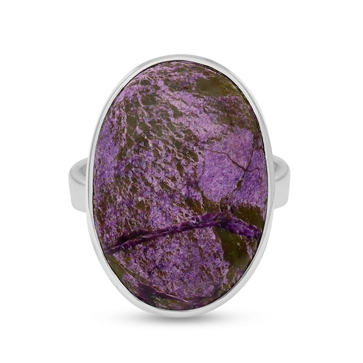 Purpurite Sterling Silver Adjustable Ring - Oval