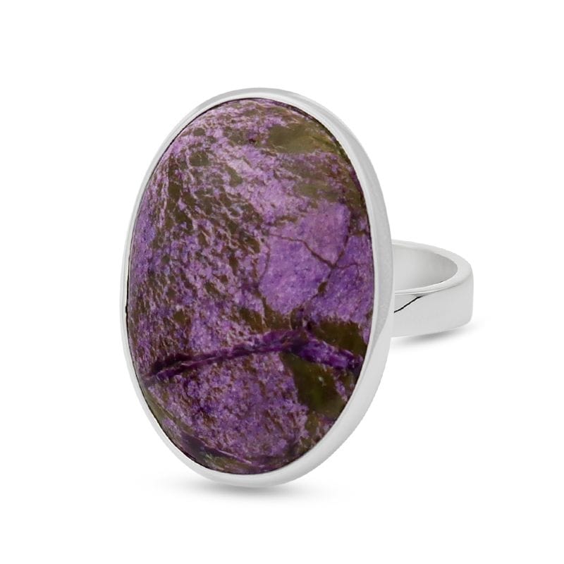 Purpurite Sterling Silver Adjustable Ring - Oval