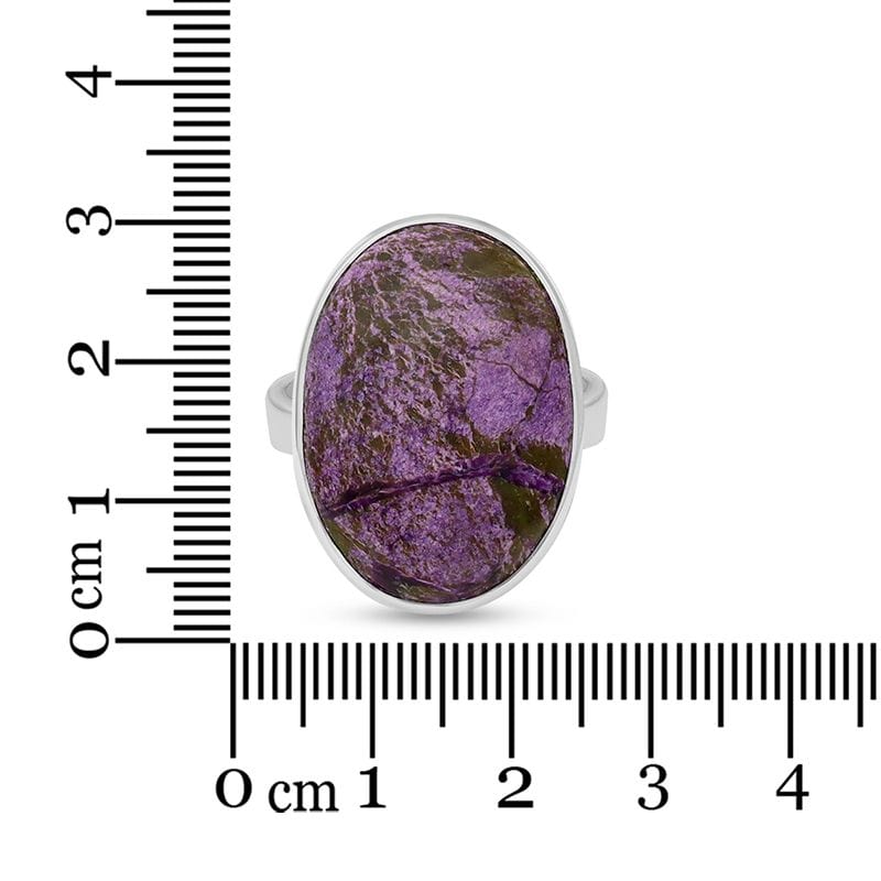 Purpurite Sterling Silver Adjustable Ring - Oval