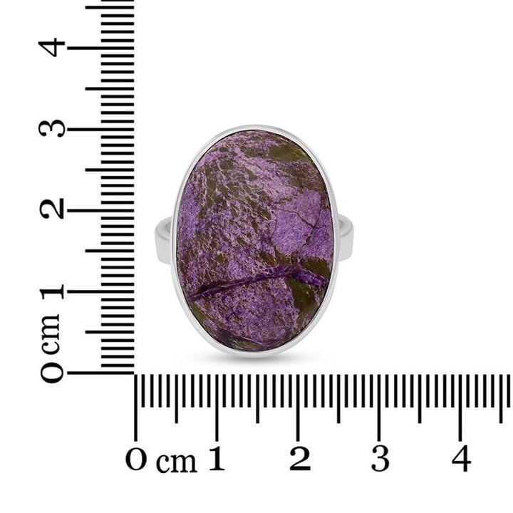 Purpurite Sterling Silver Adjustable Ring - Oval