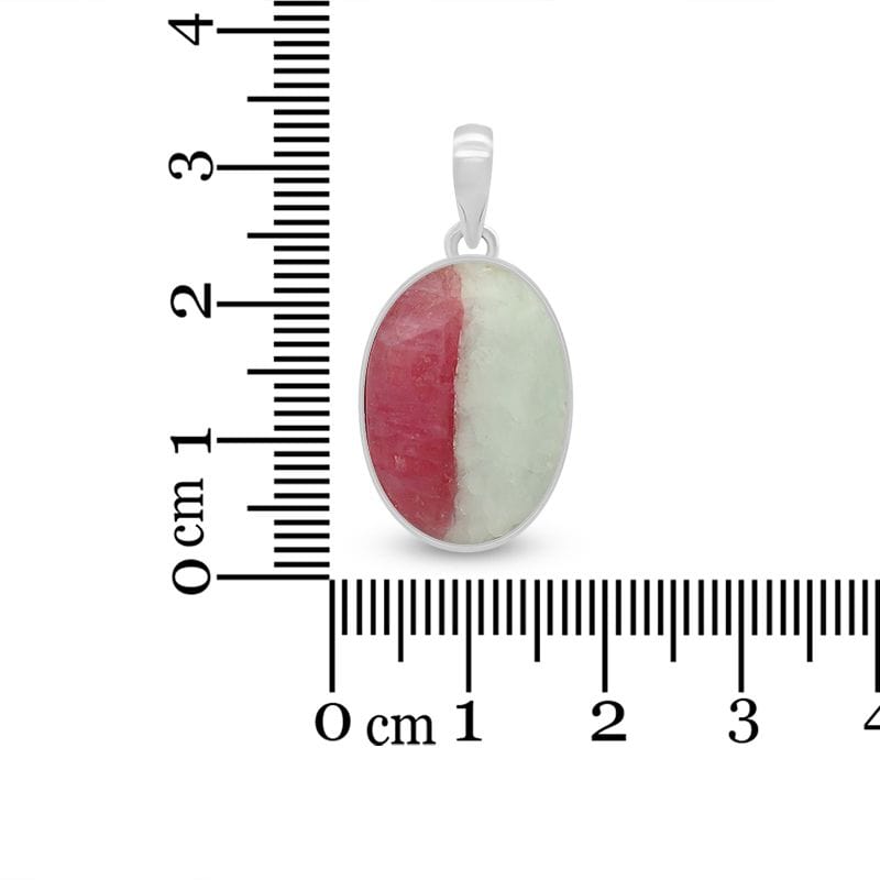 Pink Tourmaline Sterling Silver Pendant - Oval