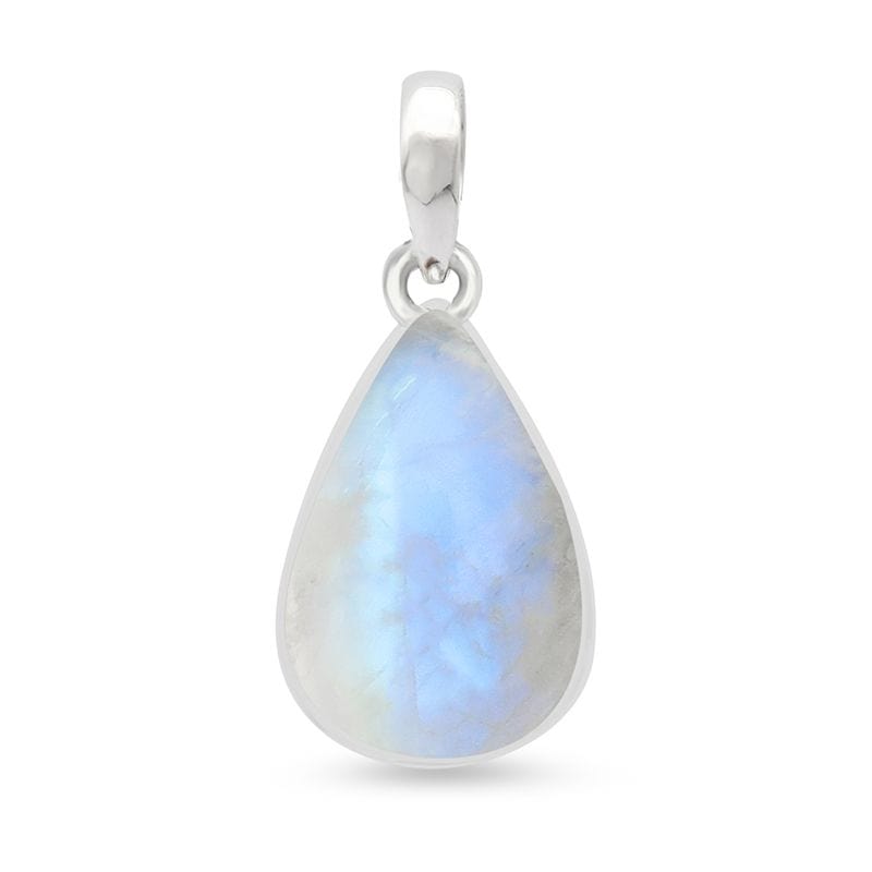 Rainbow Moonstone Sterling Silver Pendant - Teardrop