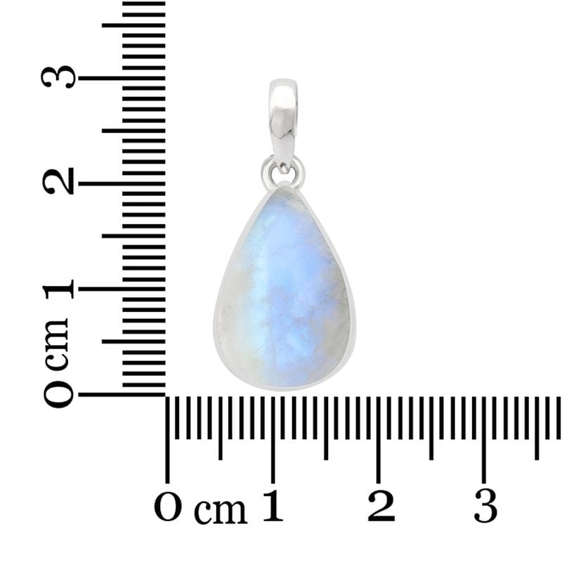 Rainbow Moonstone Sterling Silver Pendant - Teardrop