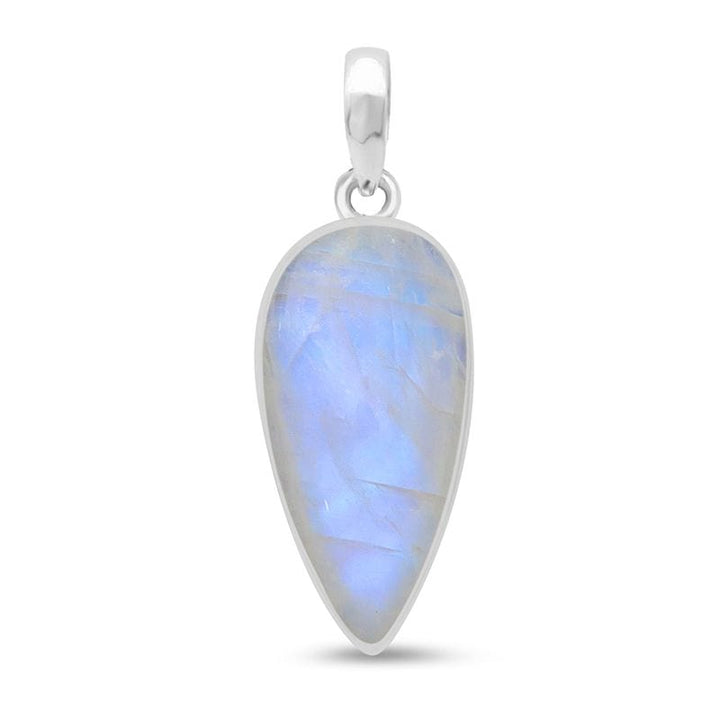 Rainbow Moonstone Sterling Silver Pendant - Teardrop