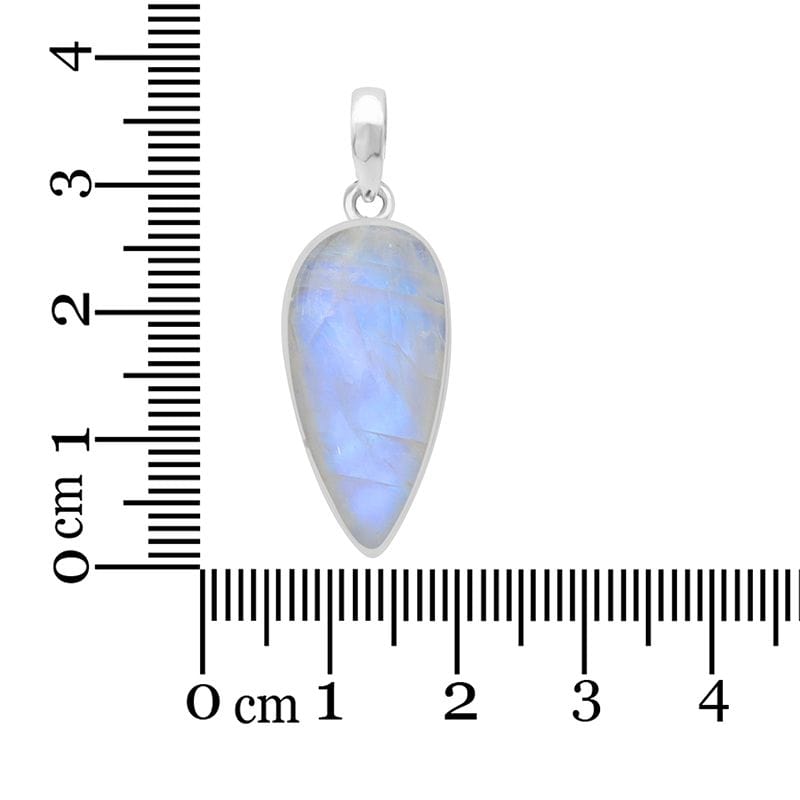 Rainbow Moonstone Sterling Silver Pendant - Teardrop