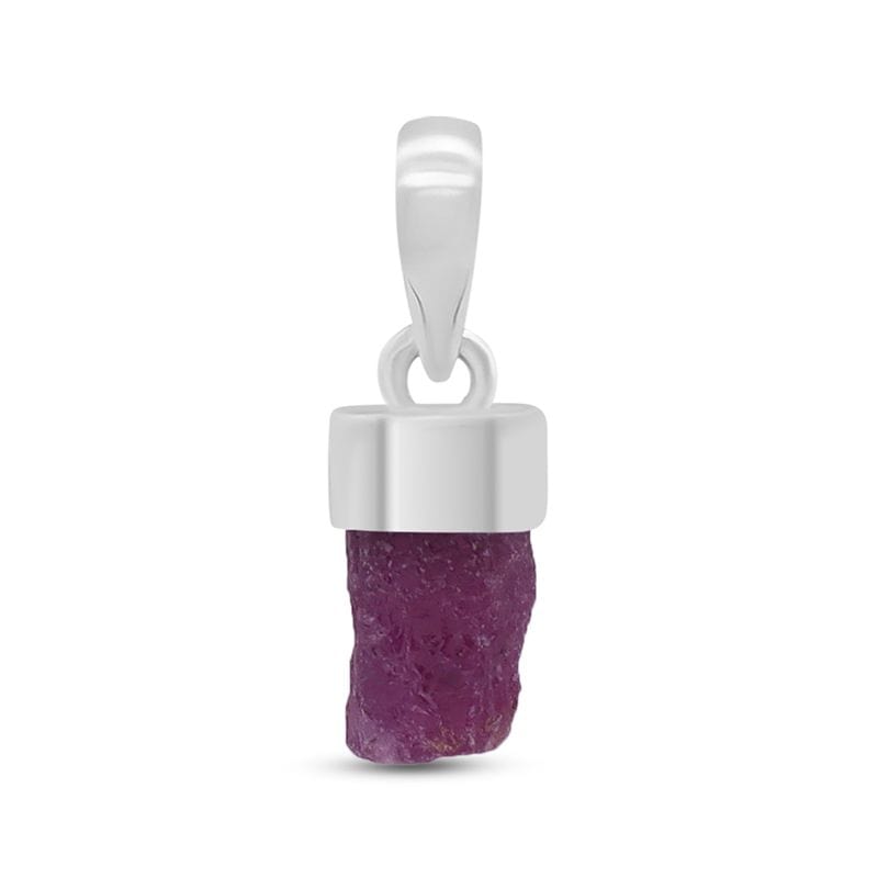 Ruby Rough Sterling Silver Pendant