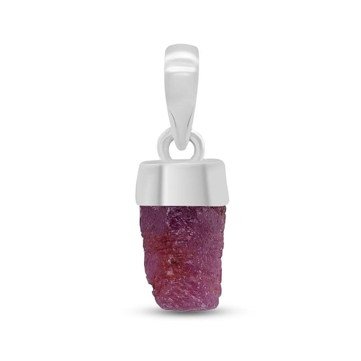 Ruby Rough Sterling Silver Pendant