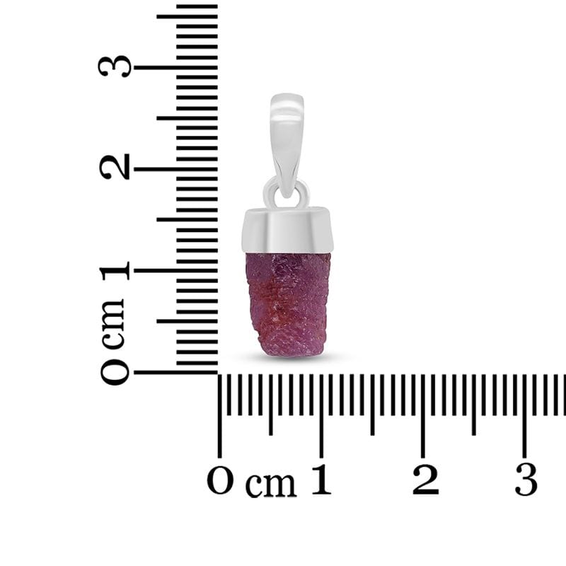 Ruby Rough Sterling Silver Pendant