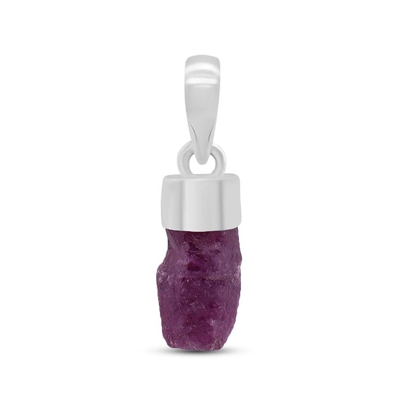 Ruby Rough Sterling Silver Pendant