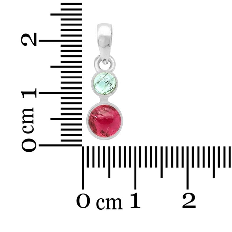 Watermelon Tourmaline Sterling Silver Pendant