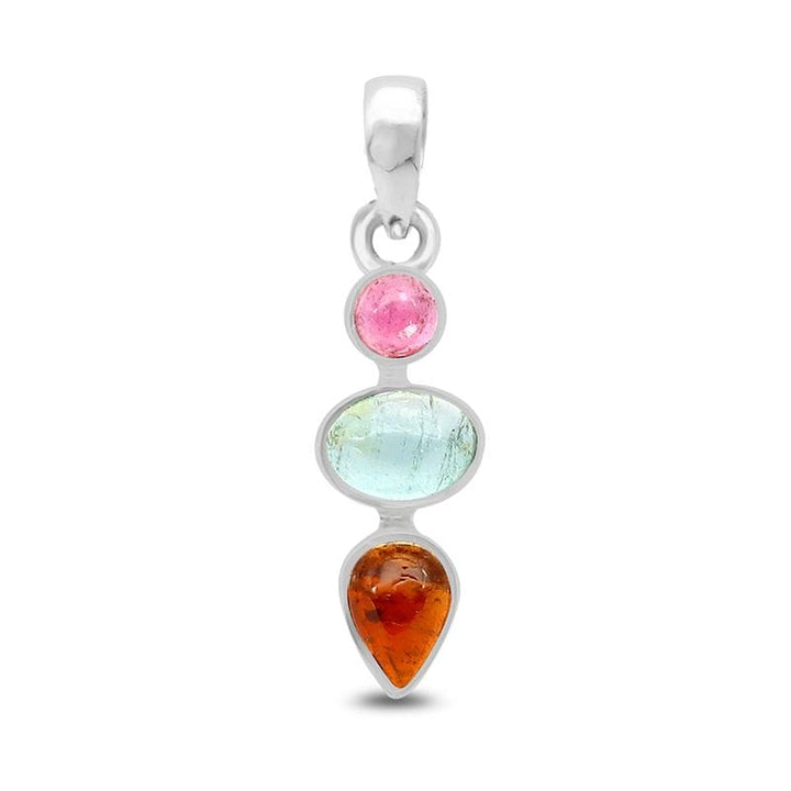 Watermelon Tourmaline Sterling Silver Pendant