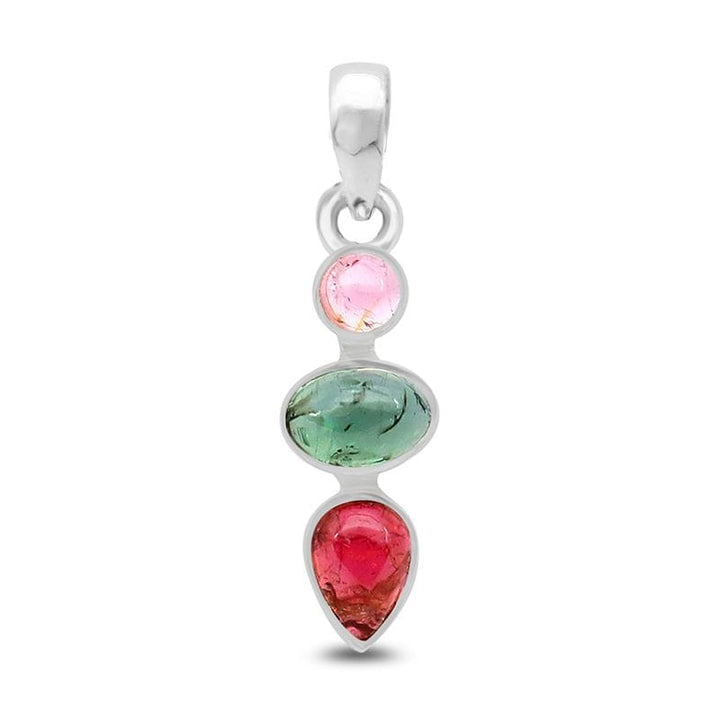 Watermelon Tourmaline Sterling Silver Pendant