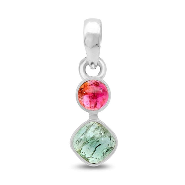 Watermelon Tourmaline Sterling Silver Pendant